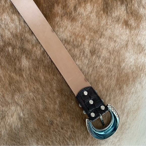 BB Simon black belt with rhinestones buckle - Picture 7 of 11